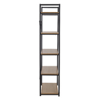 Estante Alta 5 Prateleiras Freijo/Preto Fosco