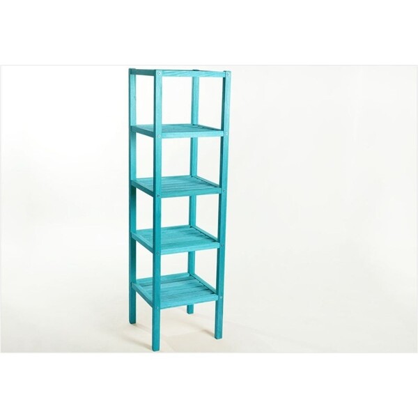 Estante Alta Com 05 Prateleiras Aquiles Stain Azul - Mão E Fo