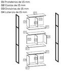 Estante Alta Com 3 Nichos 202x72 Cm Li014 Kpb