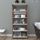 Estante Alta Com 5 Prateleiras Appunto Branco E Castanho