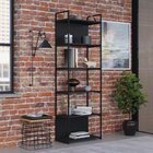 Estante Alta Com 6 Prateleiras 185x60x33cm Com Fundo Yon Preto