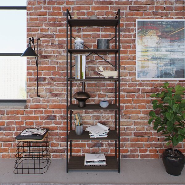 Estante Alta Com 6 Prateleiras 185x60x33cm Yon Terracota/preto