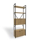 Estante Alta Com Porta Freijó/preto Fosco