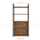 Estante Alta Flex 2 Portas 151x33 Cm Li041 Freijo Preto Fosco