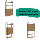 Estante Alta Flex 2 Portas 151x33 Cm Li041 Freijo Preto Fosco