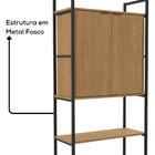 Estante Alta Flex 2 Portas 151x33 Cm Li041 Freijo Preto Fosco