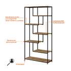 Estante Alta Florença Carvalho E Preta