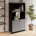 Estante Armário 160cm Para Escritório Com 2 Portas Puxadores