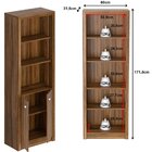 Estante Armário Alta Livreiro Multiuso Office 2 Portas Nogal