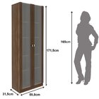 Estante Armário Alta Livreiro Multiuso Office 2 Portas Vidro