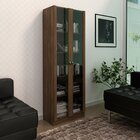 Estante Armário Alta Livreiro Multiuso Office 2 Portas Vidro