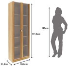 Estante Armário Alta Livreiro Multiuso Office 2 Portas Vidro