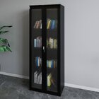 Estante Armário Alta Livreiro Multiuso Office 2 Portas Vidro