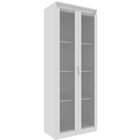 Estante Armário Alta Livreiro Multiuso Office 2 Portas Vidro