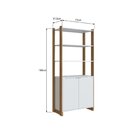 Estante Armário Multiuso 2 Portas E 4 Prateleiras Mel / Branco