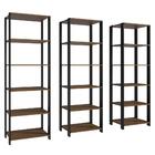 Estante Armário Multiuso Para Livros 177cm Rustic/preto Madesa