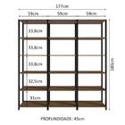 Estante Armário Multiuso Para Livros 177cm Rustic/preto Madesa