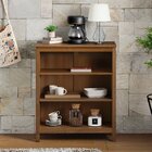 Estante Baixa Com 2 Prateleiras Madeira Maciça Maia Amêndoa