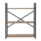 Estante Baixa Com 3 Prateleiras Freijo/Preto Fosco