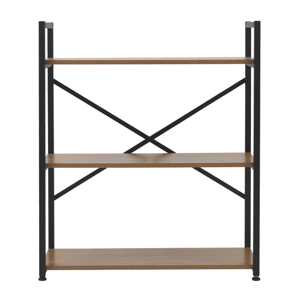 Estante Baixa Com 3 Prateleiras Freijo/Preto Fosco