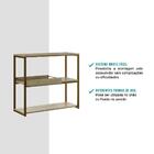 Estante Baixa Com Bandeja Madeirada Noce Tubos Ouro Velho