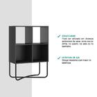 Estante Baixa Com Nichos Preta Tubo Preto Carraro