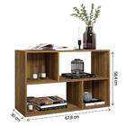 Estante Baixa Versátil Infantil Quarto Escritório 4 Nichos Ma