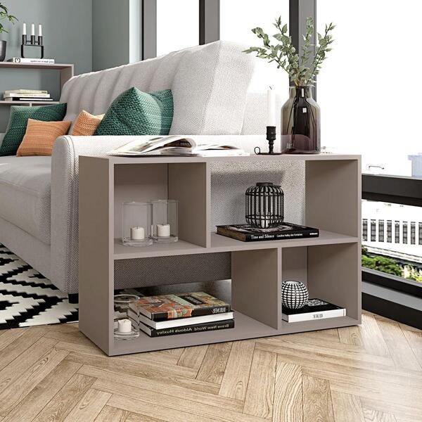 Estante Baixa Versátil Infantil Quarto Escritório 4 Nichos Ma