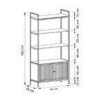 Estante Biblioteca Com 2 Portas E 3 Prateleiras Euforia  Yesc