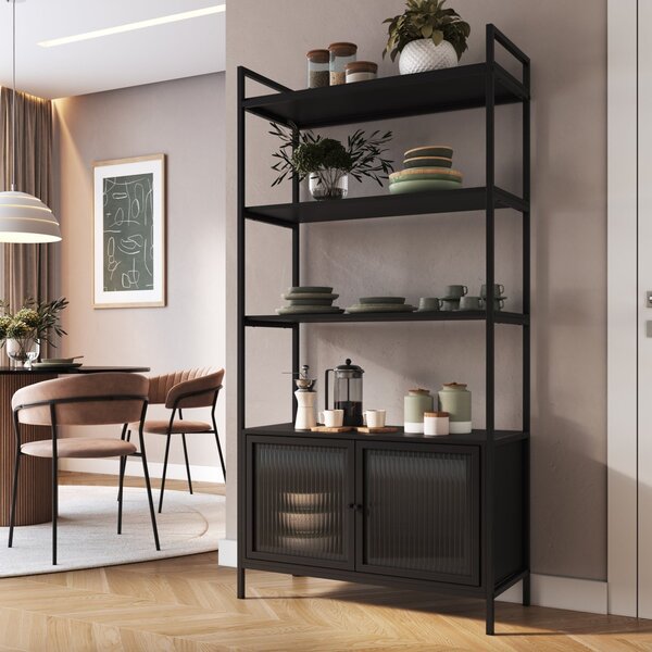 Estante Biblioteca Com 2 Portas E 3 Prateleiras Euforia  Yesc