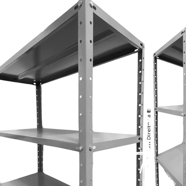 Estante Bipartida Com 6 Bandejas Cinza 30cm