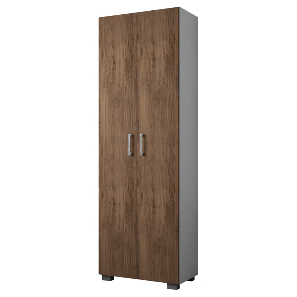 Estante Branco De Madeira Sala 5 Prateleiras E Portas Avelã