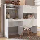 Estante C/ Estação De Trabalho P/ Cama Solteiro Carmel Branco