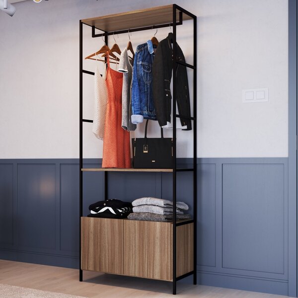 Estante Cabideiro 2 Portas Com Estrutura De Aço Artetube  Mon