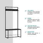 Estante Cabideiro Carraro Tubo E Banco Preto Fosco