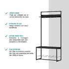 Estante Cabideiro Carraro Tubo E Banco Preto Fosco