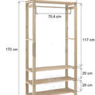 Estante Cabideiro Design Arara C/ 3 Prateleiras Organizador