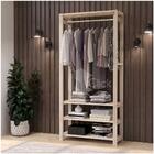 Estante Cabideiro Organizador Decorativa Madeira Moderna Rust