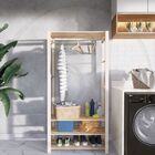 Estante Cabideiro Para Roupas Em Madeira Vazado