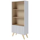 Estante California 176cm 2 Portas 4 Nichos Branco Fosco Tauar