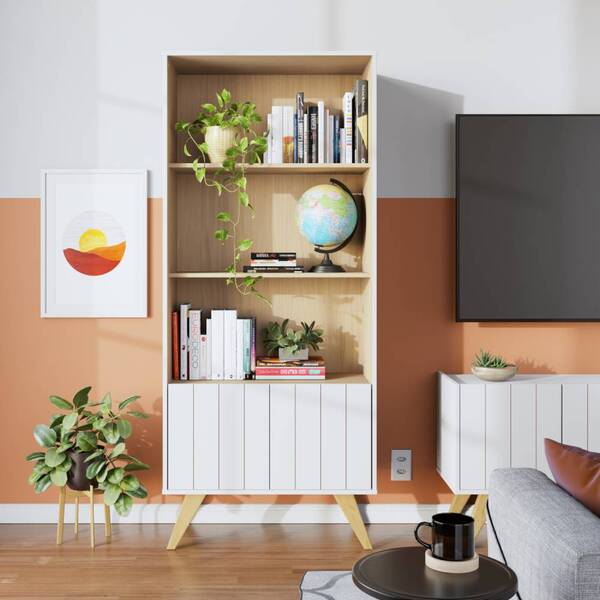 Estante California 176cm 2 Portas 4 Nichos Branco Fosco Tauar