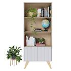 Estante California 176cm 2 Portas 4 Nichos Branco Fosco Tauar