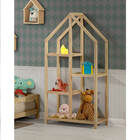 Estante Casinha Versa Com 4 Prateleiras Natural - Casatema