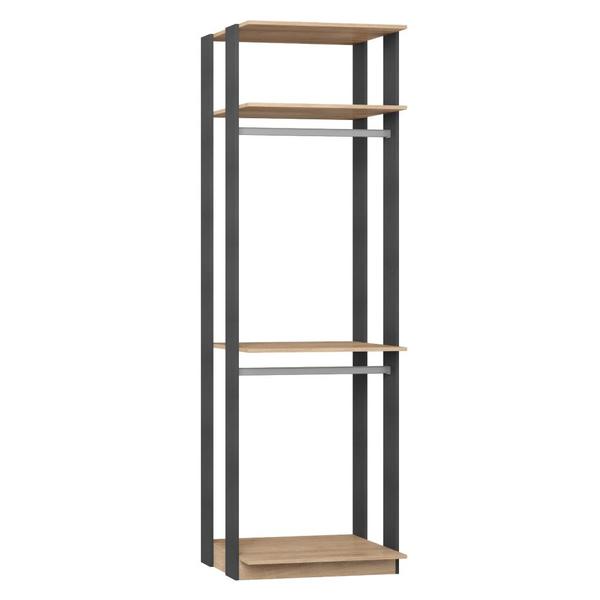 Estante Closet 1005 Com 2 Cabideiros Carvalho Espresso Leroy Merlin