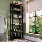 Estante Closet Amber Com 5 Nichos - Preto/natural