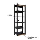Estante Closet Amber Com 5 Nichos - Preto/natural