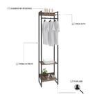 Estante Closet Arara 45x30x187cm C/03 Prateleiras Amadeirado