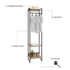 Estante Closet Arara 45x30x187cm C/03 Prateleiras Amadeirado