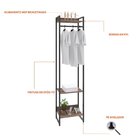 Estante Closet Arara Industrial 3 Prateleiras 187x45cm Dynami