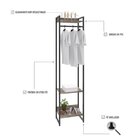 Estante Closet Arara Industrial 3 Prateleiras 187x45cm Dynami